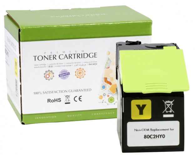 Compatible Static-Control Lexmark 802HY (80C2HY0), Jaune, 3000 p.