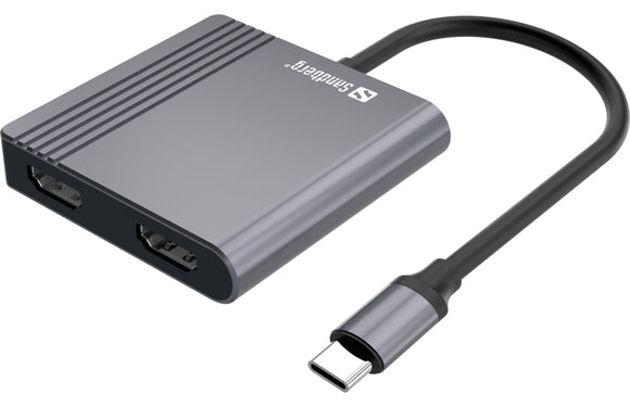 Station d'accueil usb-c sandberg 136-44 2xhdmi+usb+pd - clicktofournisseur.com