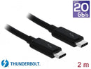 Câble thunderbolt delock  thunderbolt 3 - thunderbolt 3  3.1 gen 2  2 m  noir