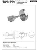 Porte-savon mural magnétique OMEGA laiton chromé 14x5,5x12,5 cm