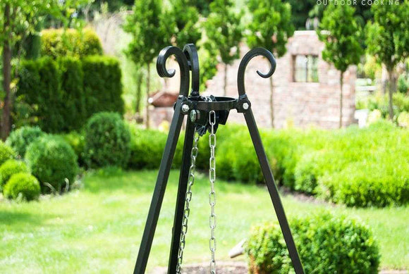 Grille en acier noir sur trépied + Brasero de jardin PAN