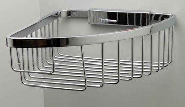 Porte-savon d'angle, panier détachable NOVELLINI en laiton chromé