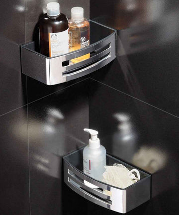 Porte-savon, panier à deux lucarnes NOVELLINI en métal chromé