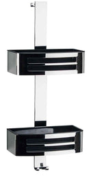 Porte-objet double accrochable, panier à deux lucarnes NOVELLINI en métal chromé