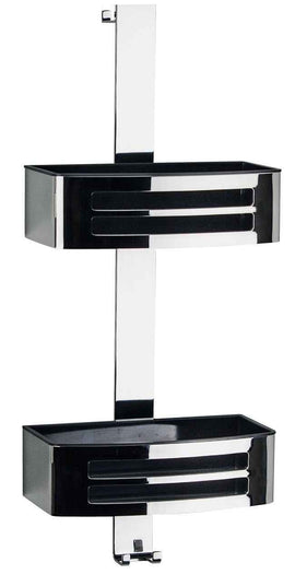 Porte-objet double accrochable, panier à deux lucarnes NOVELLINI en métal chromé