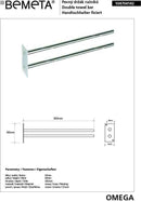 Porte-serviettes double fixe en laiton chromé OMEGA 5x9x36,5 cm