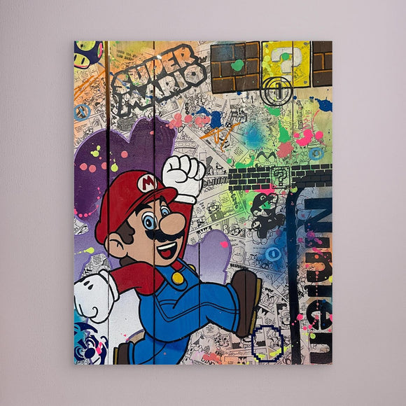 Super Mario impression sur toile de l'œuvre originale de Vincent STREIFF