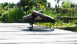 Grille en inoxydable sur trépied + Brasero de jardin MALTA