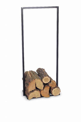 Range-bûches droit en acier noir