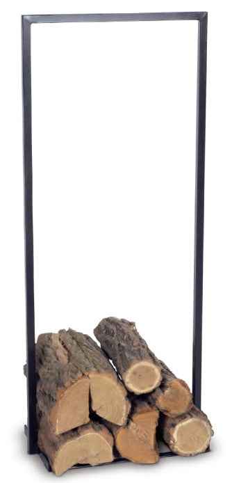 Range-bûches droit en acier noir