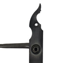 2 poignées de porte sur plaque CELTIQUE, Sans trou pour pièce à vivre, Finition acier aspect fer forgé patiné, Entraxe standard 195 mm