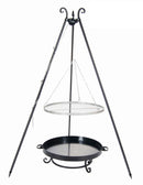 Grille en inoxydable sur trépied + Brasero de jardin MALTA