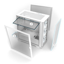 Montech AIR 100 ARGB, Micro-ATX, verre trempé - blanc