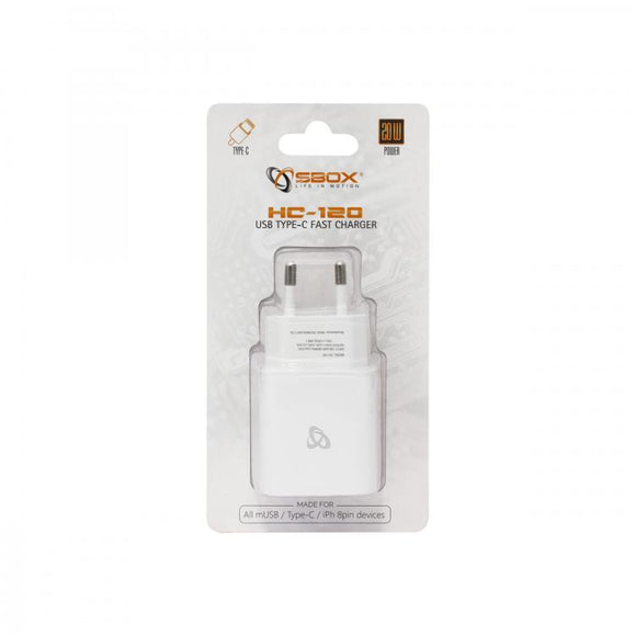 Chargeur secteur USB Type-C Sbox HC-120 blanc