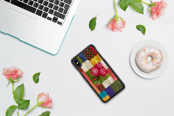 Coque ikins pour iphone xs max motif fleurs de cerisier noir