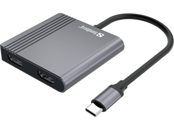 Station d'accueil usb-c sandberg 136-44 2xhdmi+usb+pd - clicktofournisseur.com