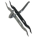 2 poignées de porte sur plaque fine CELTIQUE, Entrée de clé pour chambre, Finition acier aspect fer forgé patiné, Entraxe standard 195 mm