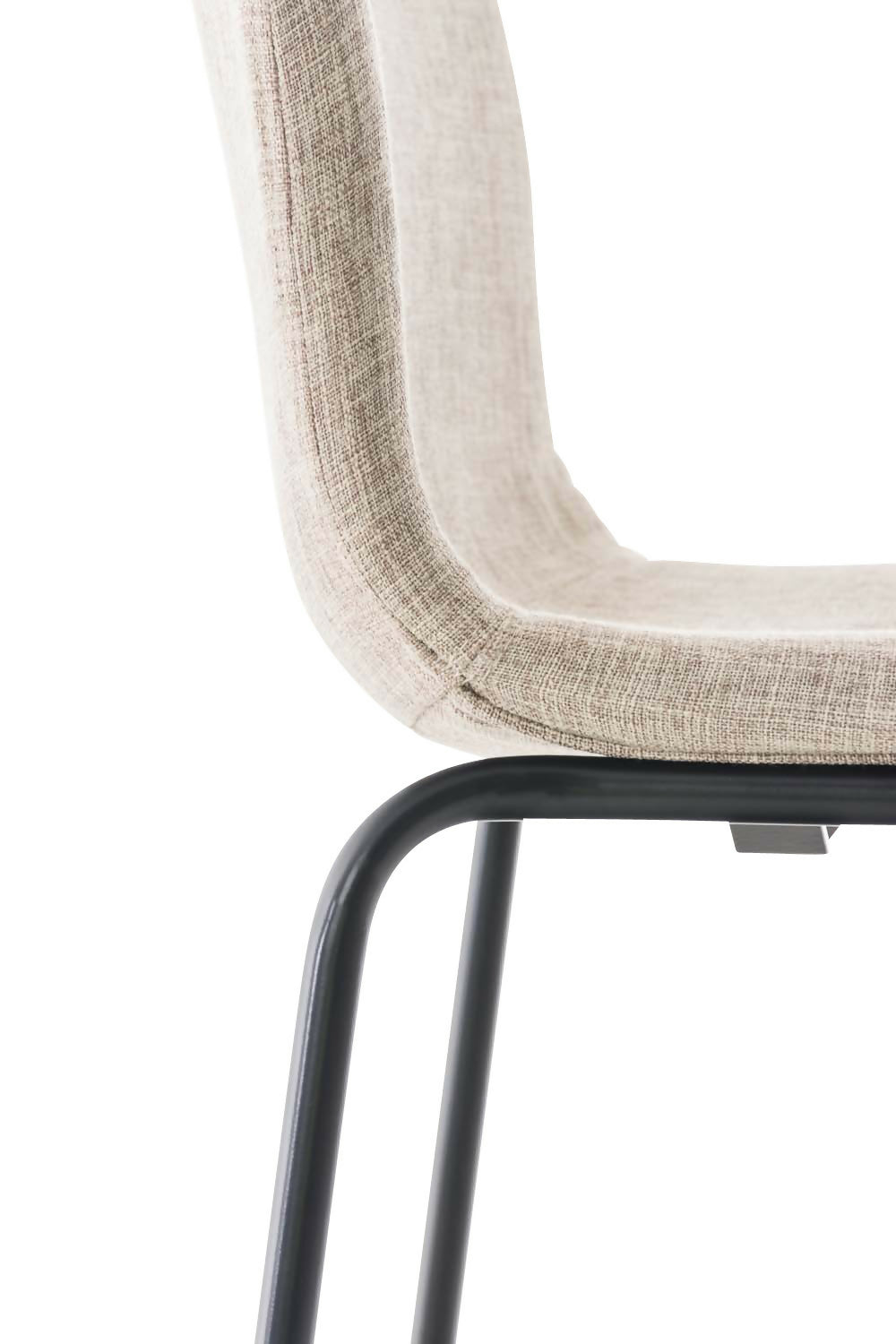 Hoover Bar Chair - Metal / Cream Fabric