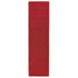 Tapis de couloir uni pure laine candy rouge