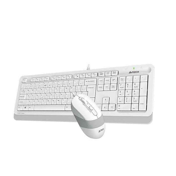 Kit TASTATURA si Mouse A4TECH, "Fstyler FM10+FK10", wired, 104 taste format standard, mouse 1600dpi, 4/1 butoane, alb, "F1010-W" (timbru verde 0.8 lei)