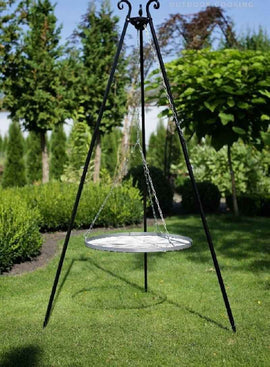 Grille en inoxydable sur trépied + Brasero de jardin BALI