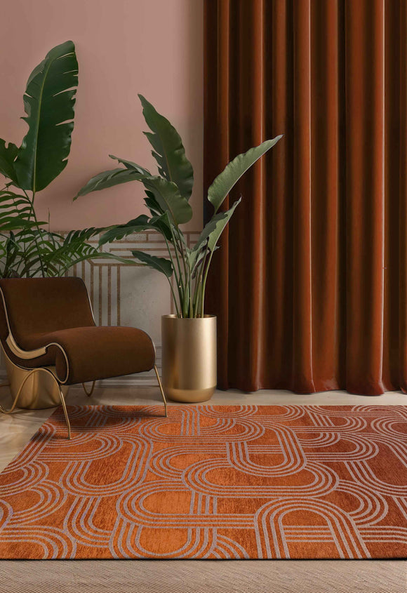 Tapis de salon moderne tissé plat FEVER