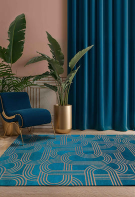 Tapis de salon moderne tissé plat FEVER
