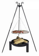 Grille en acier inoxydable sur trépied + Brasero de jardin PALMA