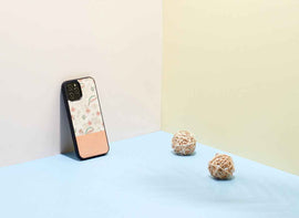 MAN&WOOD case for iPhone 12/12 Pro pink flower black