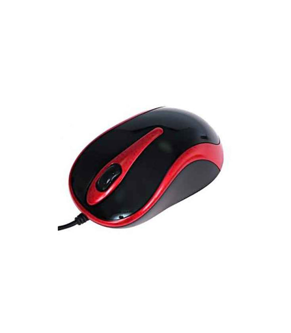 Souris A4tech, « N 350 », PC ou NB, filaire, USB, optique, 1 000 dpi, boutons/défilement 3/1, noir/rouge, « N-350-2 » (timbre vert 0,18 lei)