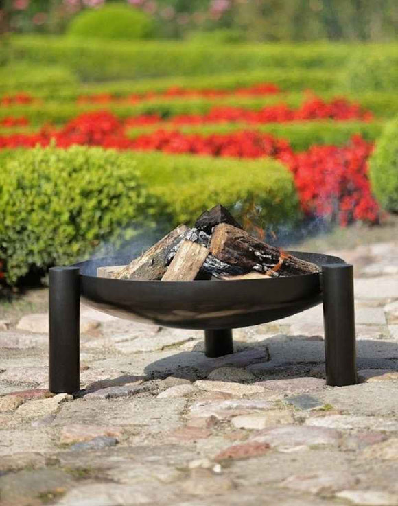 Grille en acier inoxydable sur trépied + Brasero de jardin PALMA