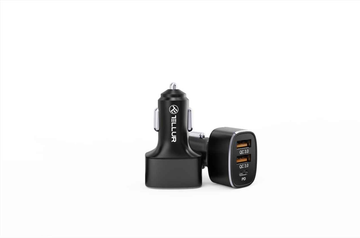 Chargeur de voiture Tellur FCC9, 56 W, 9 A (2XQC 3.0 + PD20 W) noir