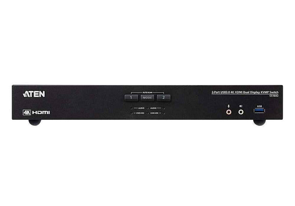 Aten 2-Port USB 3.0 4K HDMI Dual Display KVMP Switch | CS1842
