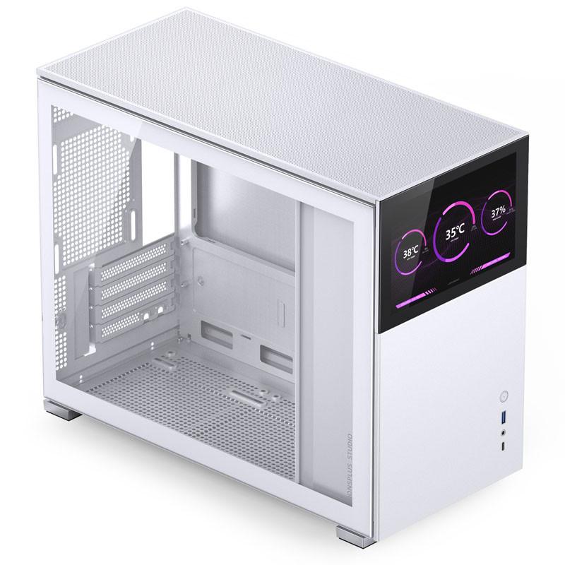 Boîtier Jonsbo D31 Micro-ATX en verre trempé blanc