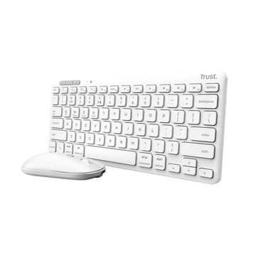 TASTATURI Trust LYRA Wireless and rechargeable Keyboard & Mouse WHITE US "25073" (timbru verde 0.8 lei)