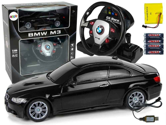 Volant pilote télécommandé BMW M3 noir 2.4G 1:18 son lumières