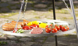 Grille en inoxydable sur trépied + Brasero de jardin PAN