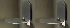 Siège de douche en ABS anthracite 36x35 cm
