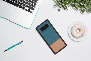 Coque pour smartphone man&wood galaxy note 8 denim noir