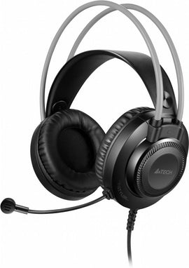 Casque audio filaire a4tech type standard usage multimédia pc et plus microphone sur le casque gris usb  fh200u-gr  timbre vert 08 lei