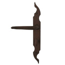 2 poignées de porte sur plaque CELTIQUE, Verrou de condamnation pour salle de bain/WC, Finition acier aspect fer forgé rouille, Entraxe standard 195 mm-7