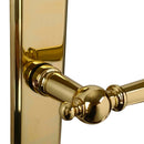 2 poignées de porte ATTILA, Verrou de condamnation pour salles de bain/WC, Finition laiton poli doré, Entraxe standard 195 mm