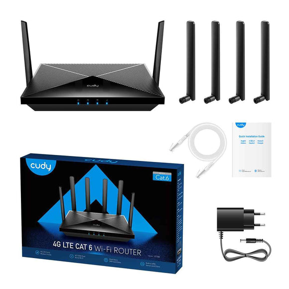 Cudy LT700 wireless router Gigabit Ethernet Dual-band (2.4 GHz / 5 GHz) 4G Black