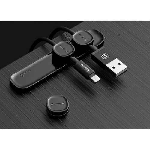 Baseus Cable Clip Peas Black (ACWDJ-01)