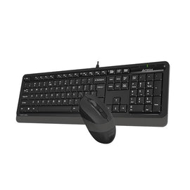 Kit TASTATURA si Mouse A4TECH, "Fstyler FM10+FK10", wired, 104 taste format standard, mouse 1600dpi, 4/1 butoane, negru &amp; gri, "F1010 Grey" (timbru verde 0.8 lei)