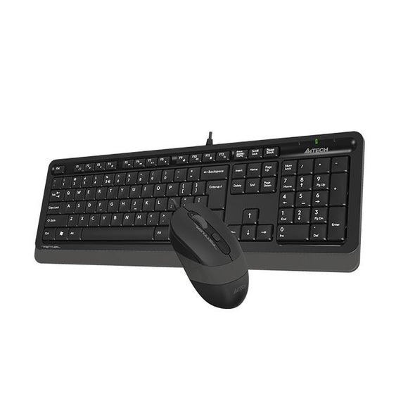 Kit TASTATURA si Mouse A4TECH, "Fstyler FM10+FK10", wired, 104 taste format standard, mouse 1600dpi, 4/1 butoane, negru &amp; gri, "F1010 Grey" (timbru verde 0.8 lei)