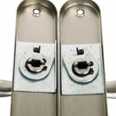2 poignées de porte sur plaque CHAMBON, Entrée de clé pour chambre, Finition aluminium nickel mat, Entraxe standard 195 mm-8