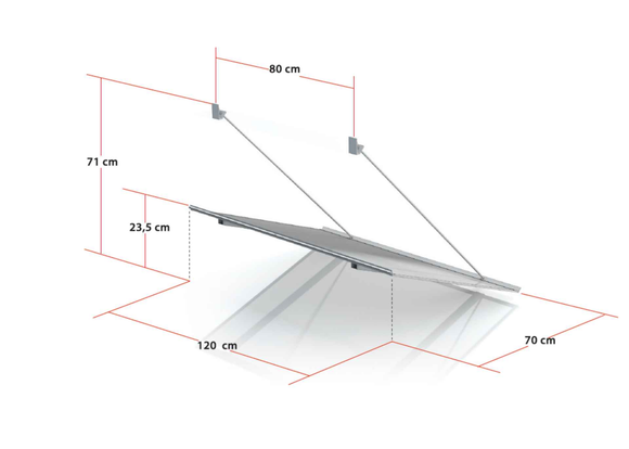 Arctom marquise auvent de porte SP1 120 cm anthracite - Plaque en polycarbonate cellulair