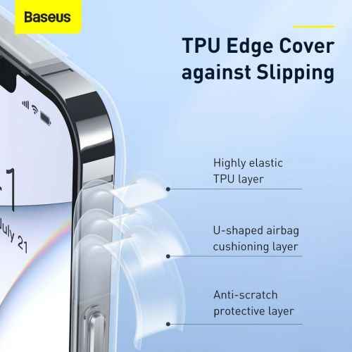 Coque Baseus pour iPhone 13 Pro en verre dépoli transparent (ARWS000102)