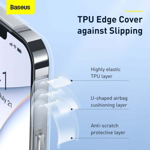 Coque Baseus pour iPhone 13 Pro en verre dépoli transparent (ARWS000102)